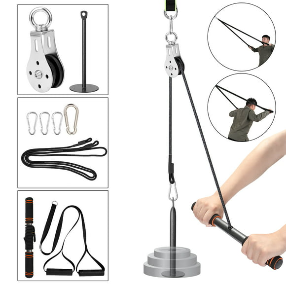 Details about   7Pcs Fitness Pulley Cable System Gym Forearm LAT Trainer Machine Set Up Fittings